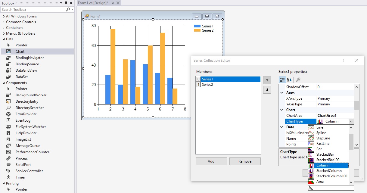 Visual studio диаграмма. Windows forms Chart. Графики в Windows forms. WINFORMS график. Chart для WINFORM.