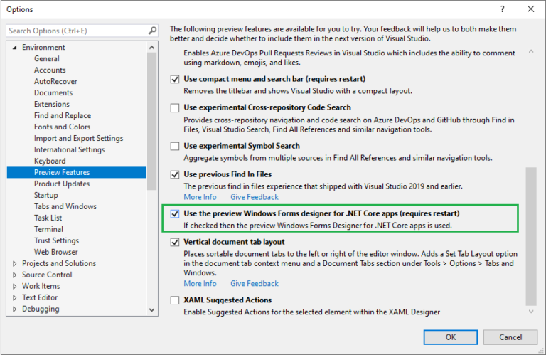 Updates To Net Core Windows Forms Designer In Visual Studio 16 5