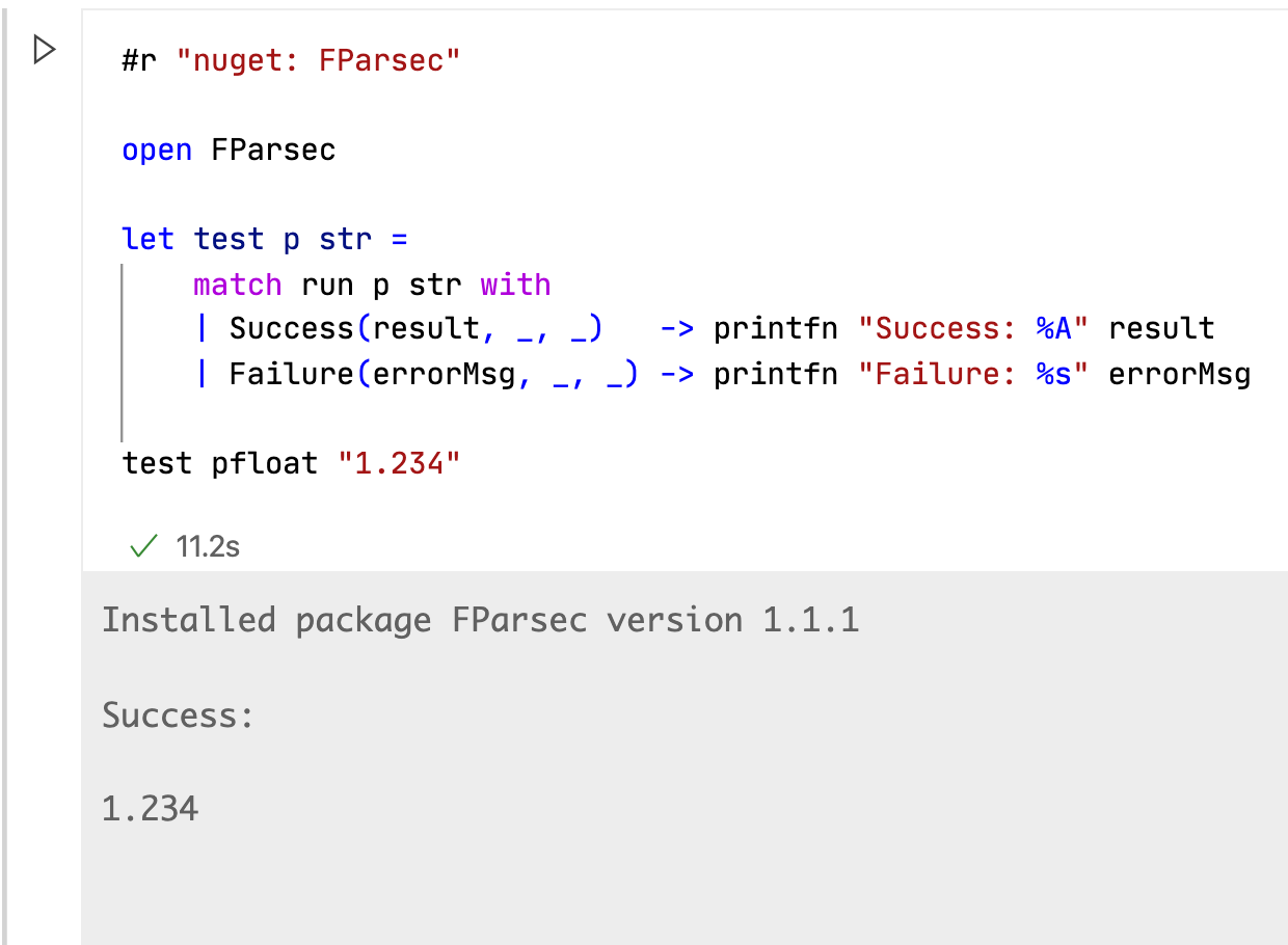 F# package reference and code in a VSCode notebook cell