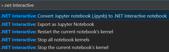 Menu showing import and export for jupyter notebooks