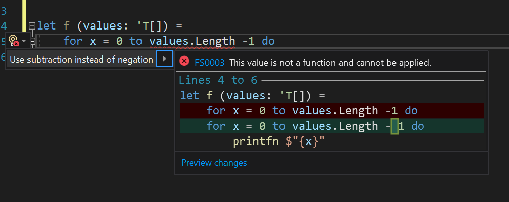 F# codefix for wrapping an expression in parentheses