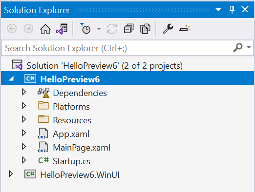 single project solution explorer, Announcing .NET MAUI Preview 6