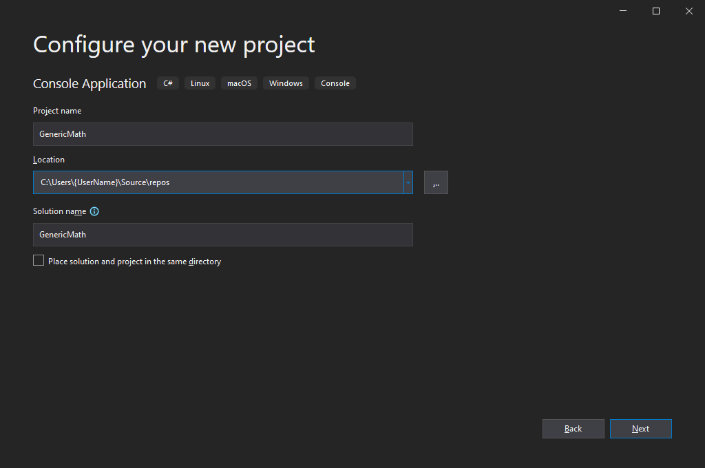 configure your new project, Preview Features in .NET 6 – Generic Math