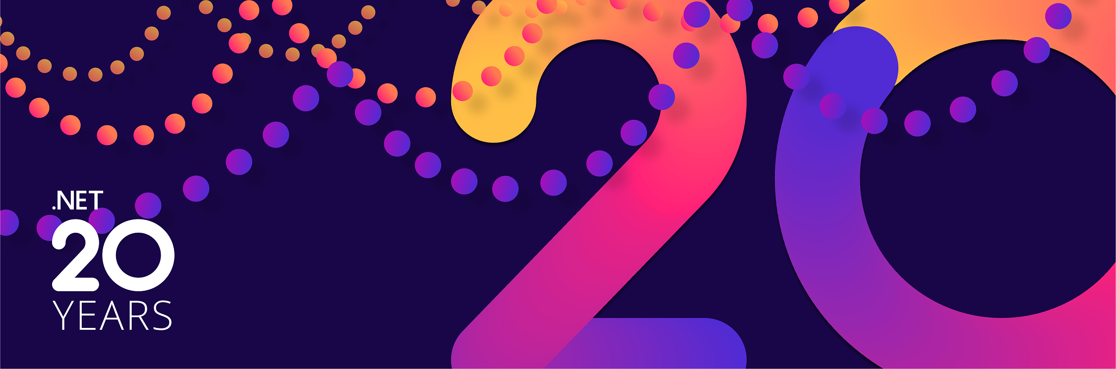 logotipo del vigésimo aniversario de dot net