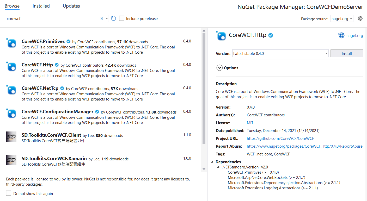 Package Manager Console