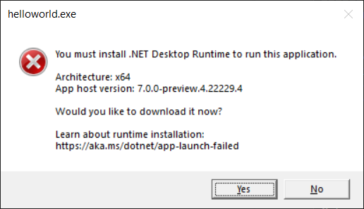 Error messages and dotnet --info have been updated with more useful information to improve supportability.