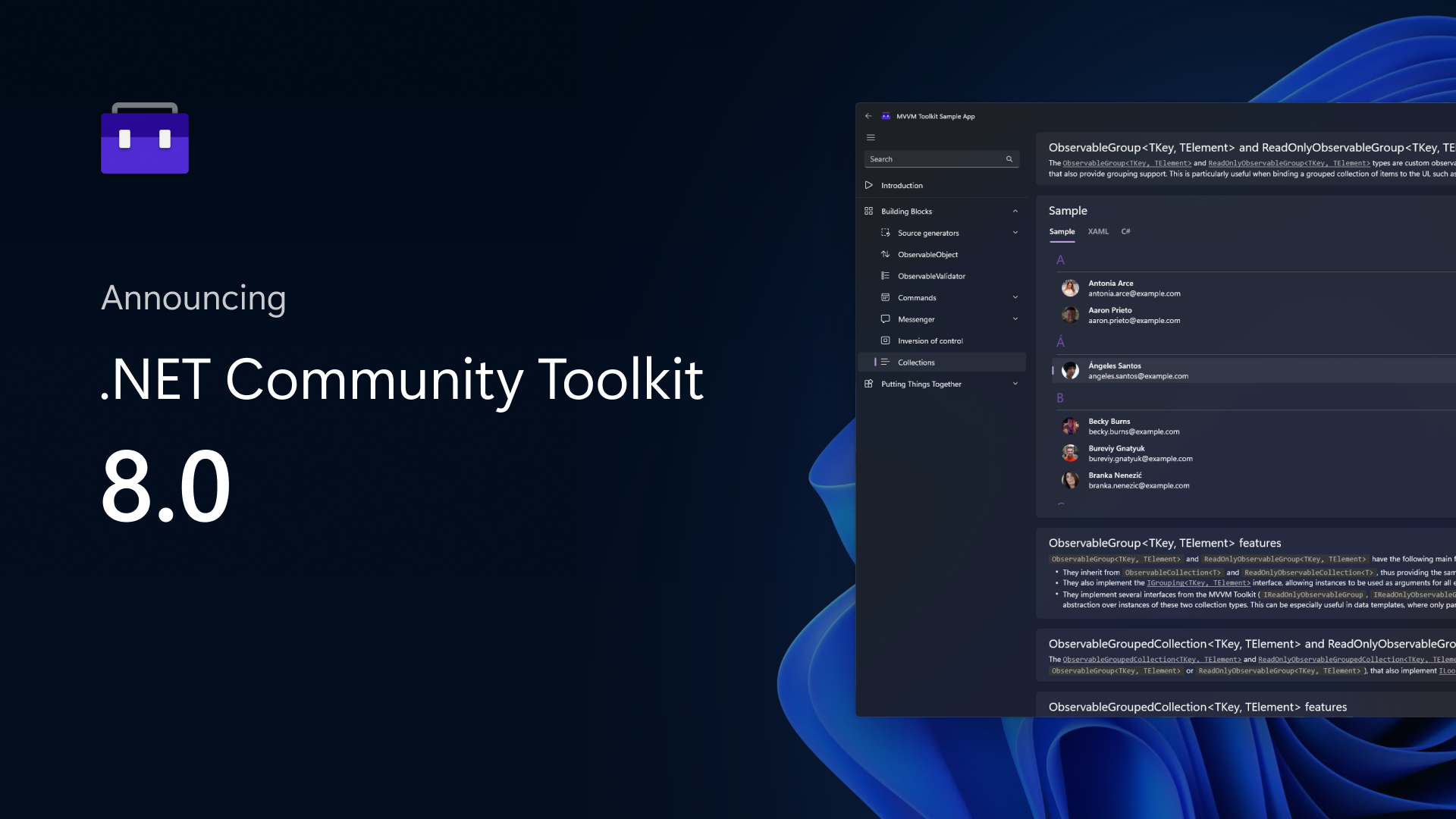 Announcing .NET Community Toolkit 8.0! MVVM, Diagnostics, Performance, and more!