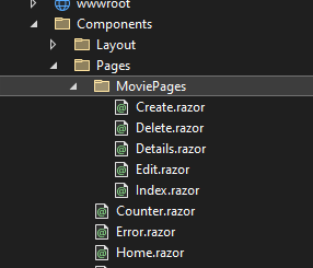 Scaffolded Blazor components