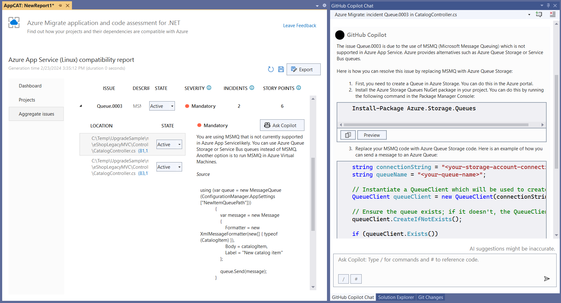 Image copilot chat issue guidance png