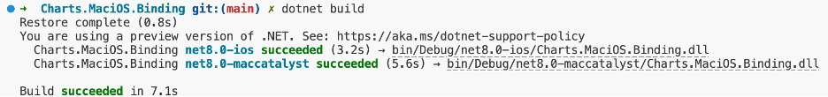 MaciOS binding dotnet build succeeded