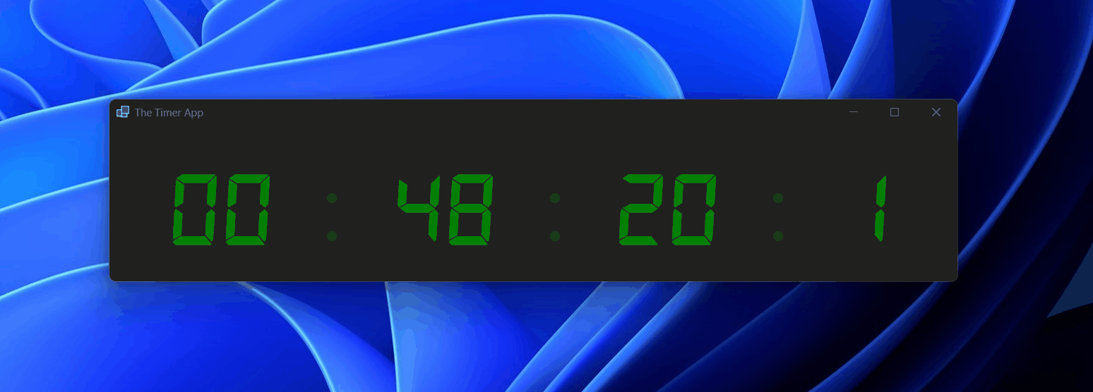 Final animated version of the 7-segment timer app