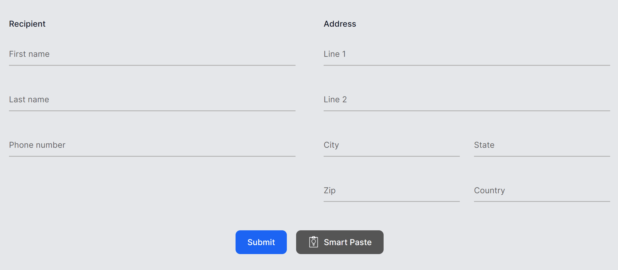 Animation of copy and pasting an address with Smart Paste