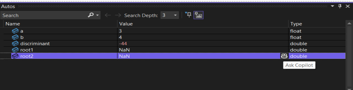screenshot of Variable Analysis