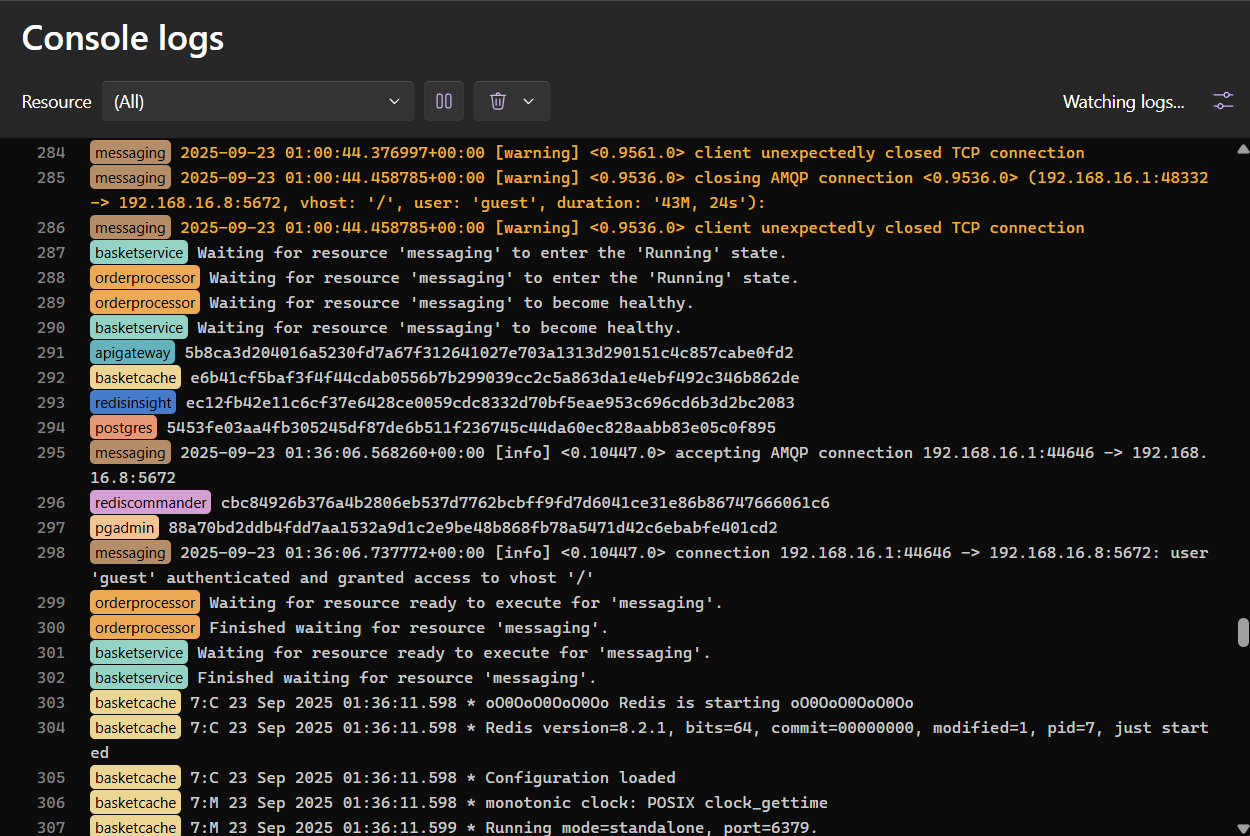 Todos los logs de consola en una pantalla