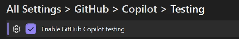 Settings option for tool