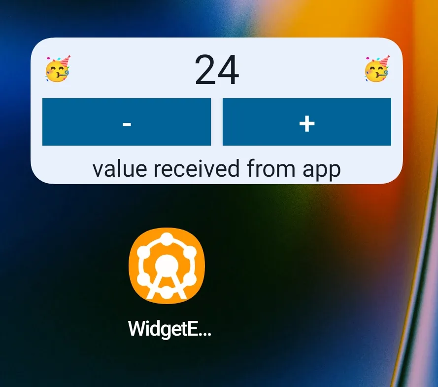 Screenshot of an example Android widget