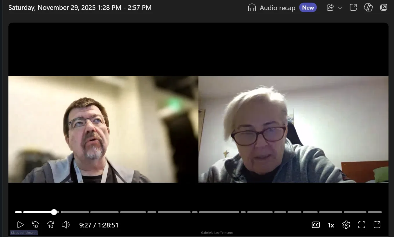 Mom and son doing a Teams call