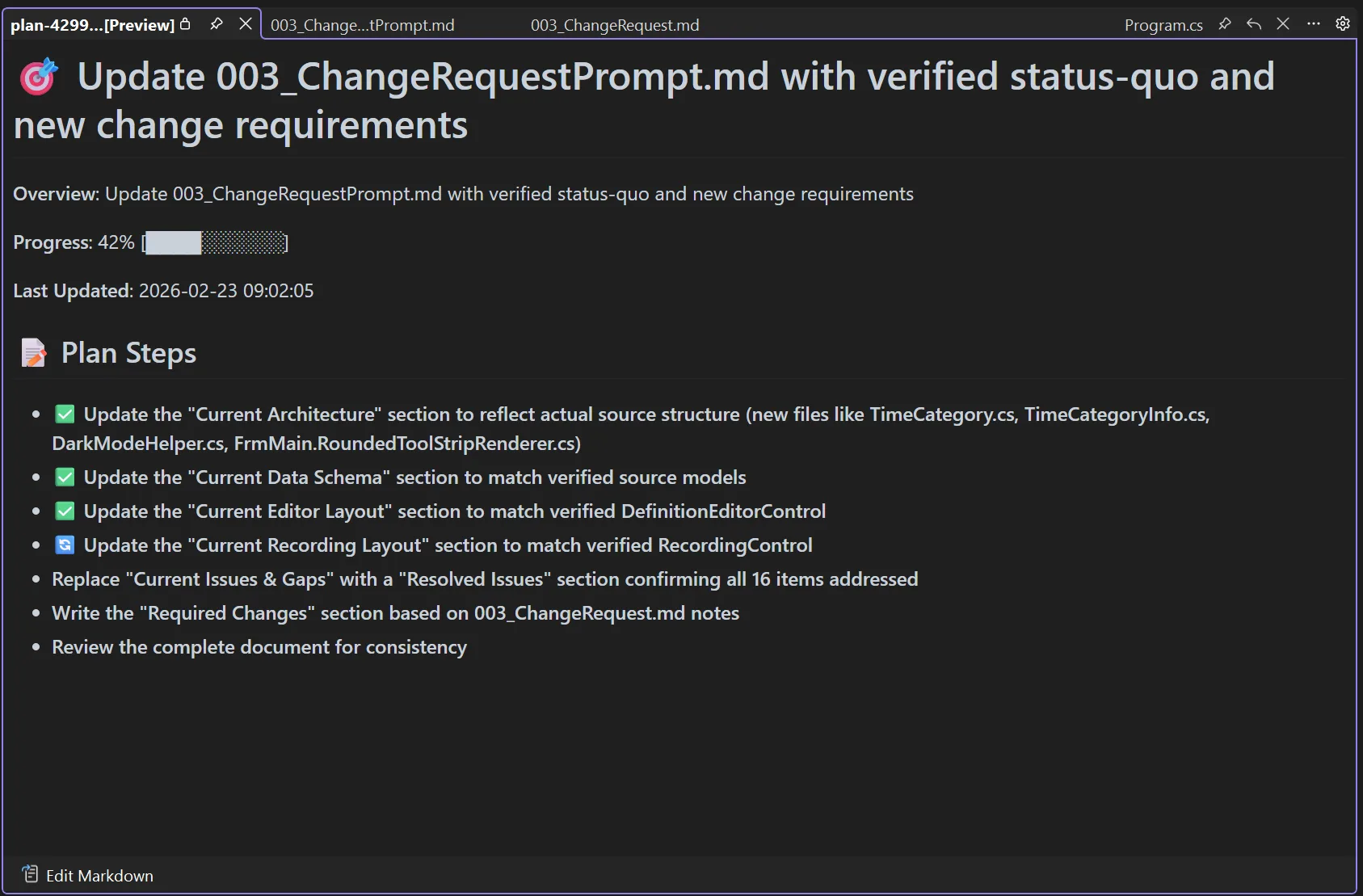 Screenshot of Copilot's planning output generated from the WhatsApp and Teams meeting screenshots