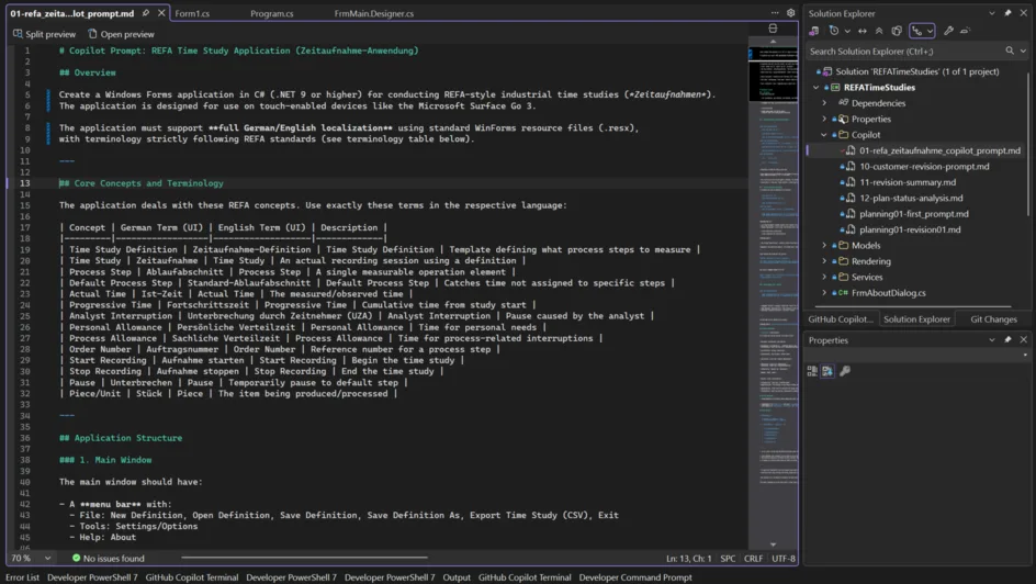 Screenshot of a prompt excerpt as part of the project