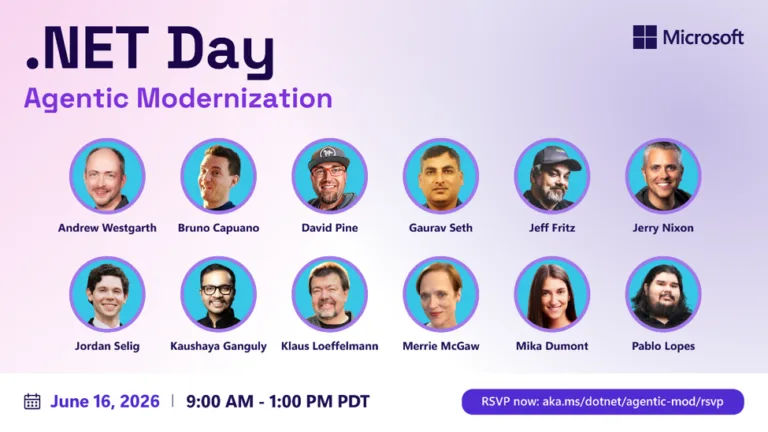 join us for dotnet day on agentic modernization livestream png image