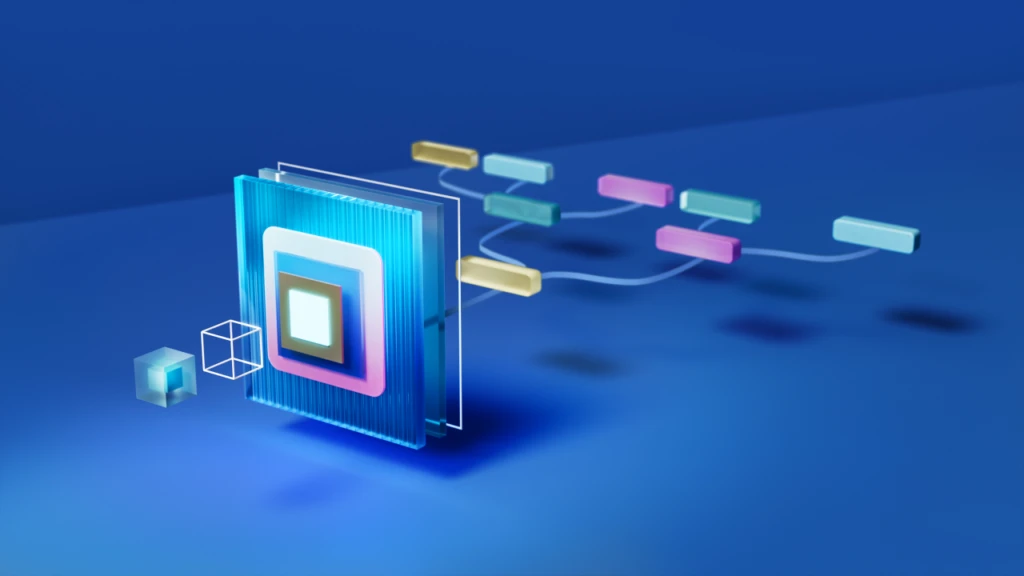 A computer generated image of a blockchain image