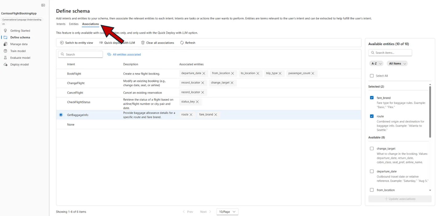 Associate entities with intents