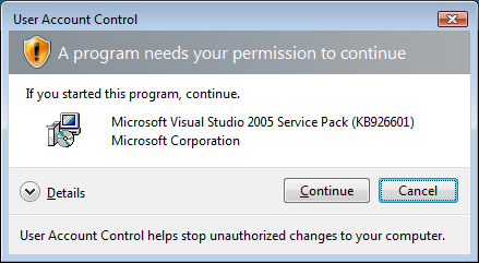 Visual Studio 2005 Standardmodell Service Pack 1
