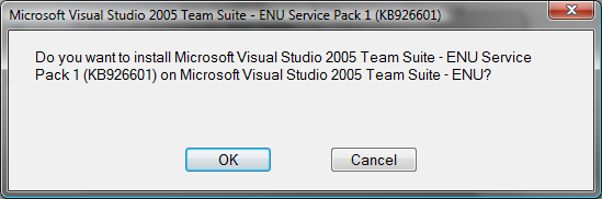 The Visual Studio 05 Service Pack 1 Installation Experience Visual Studio Setup