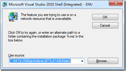 instalador fuera de línea de Visual Studio 2010 Provider Pack 1
