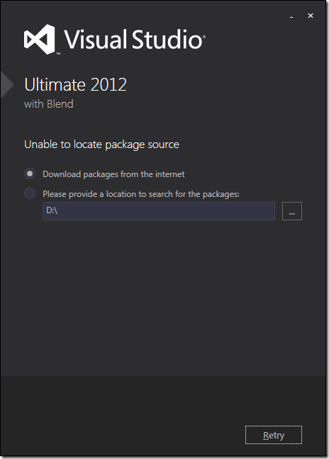 Visual Studio 2012 Prompt for Source