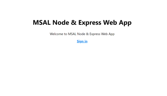 MSAL Node and Express web app sign-in