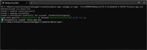 Terminal output from new az-sign command.