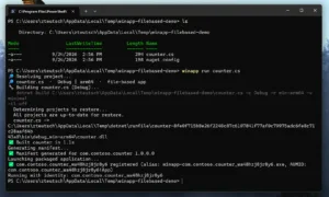 WinApp single file support terminal output.