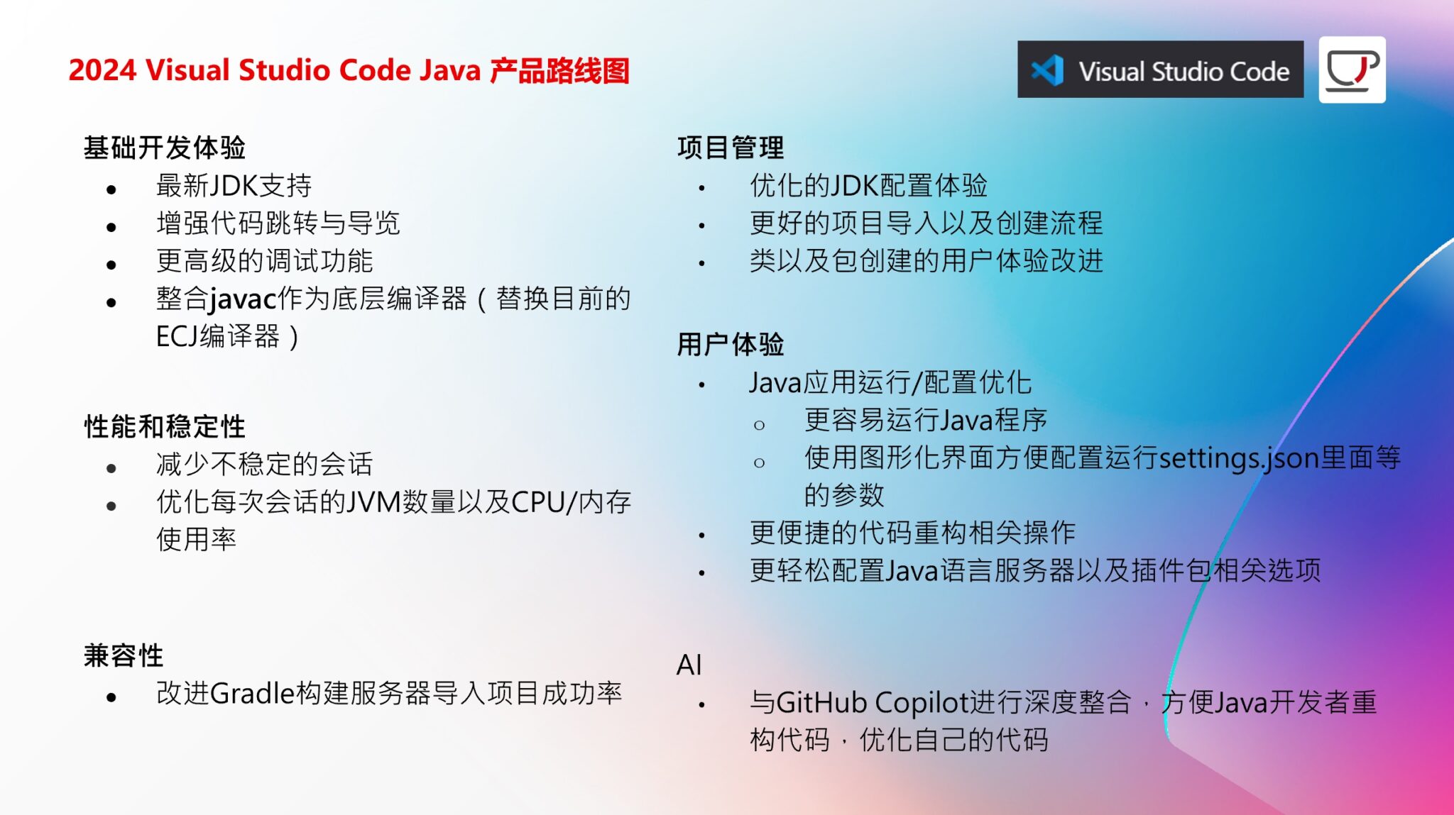 Java on Visual Studio Code的更新 – 2024年4月 (产品路线图更新) - Java Blog in Chinese