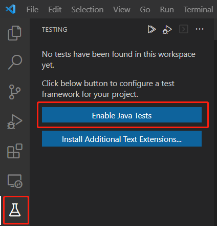 Enable test button