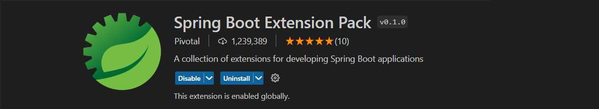 Spring boot extension pack