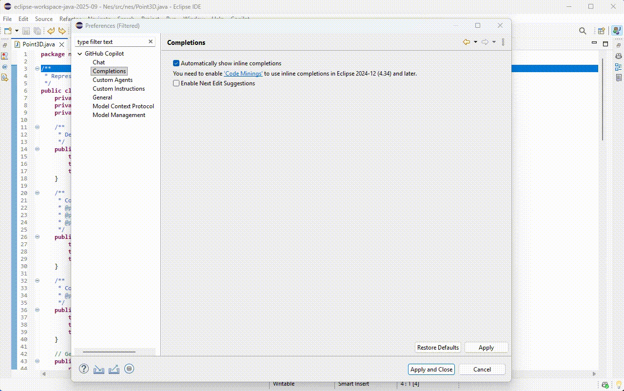 Next Edit Suggestions in Eclipse
