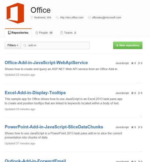 Office organization in GitHub