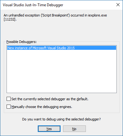 Visual studio just in time debugger ошибка