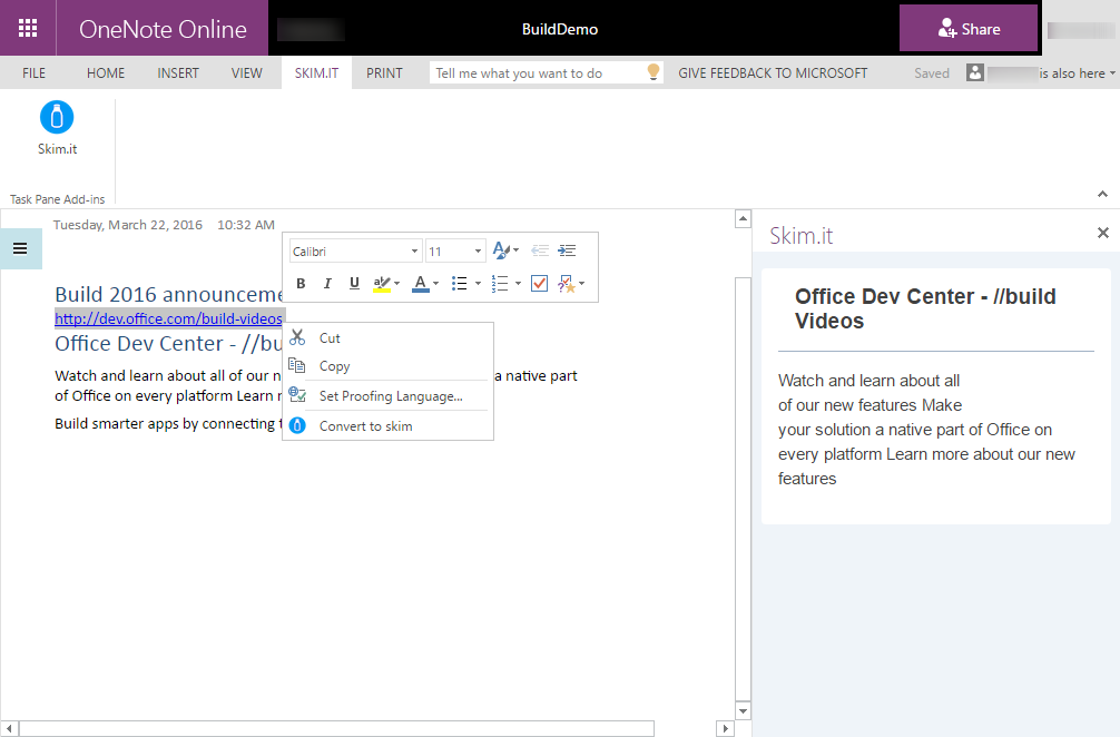 OneNote add-ins Preview