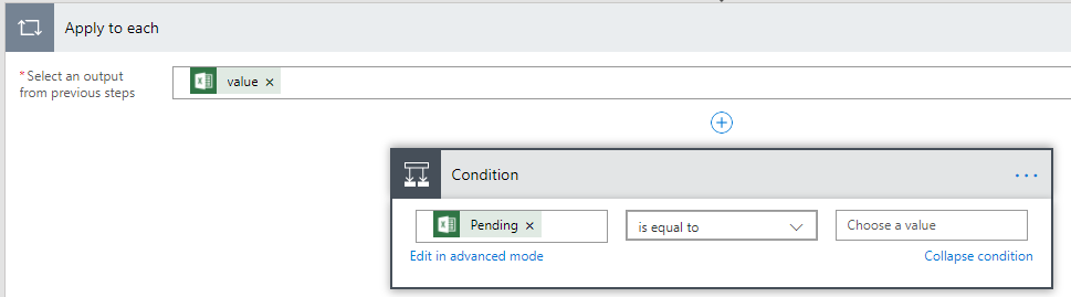 dialog box of condition pending