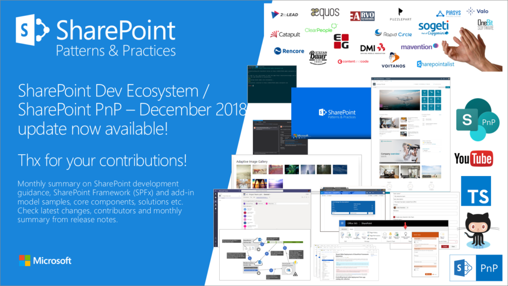 SharePoint Development Community (PnP) – December 2018 update