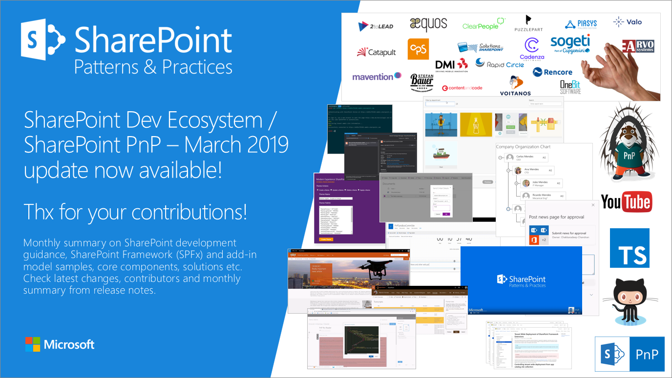 SharePoint Development Community (PnP) – March 2019 update - Microsoft ...