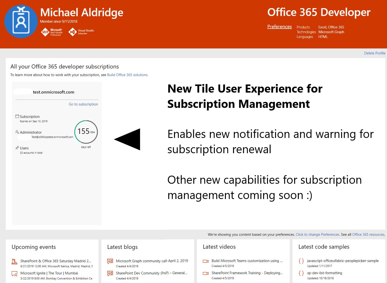 New renewable Office 365 developer subscriptions launch on April 3rd -  Microsoft 365 Developer Blog