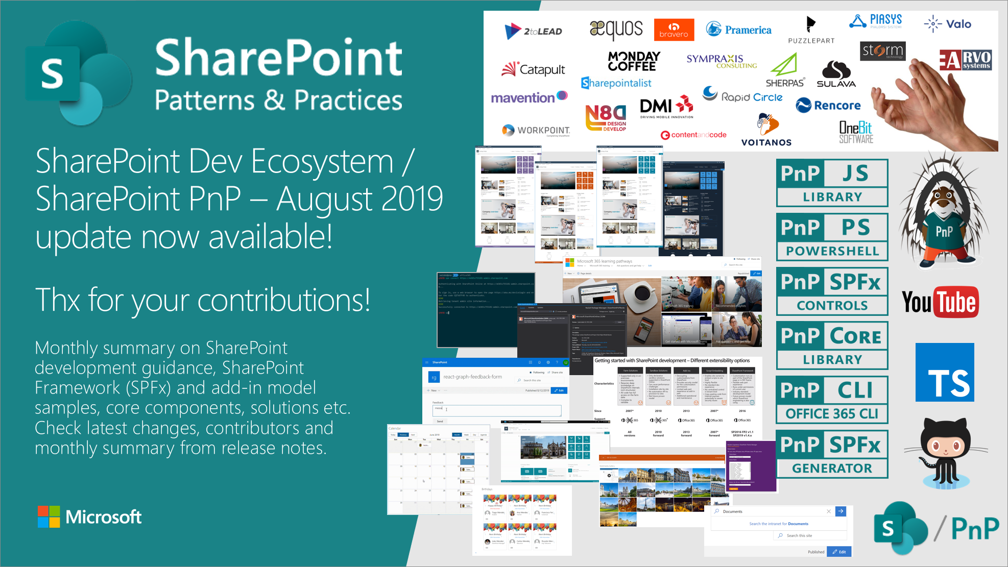 SharePoint Development Community (PnP) – August 2019 update