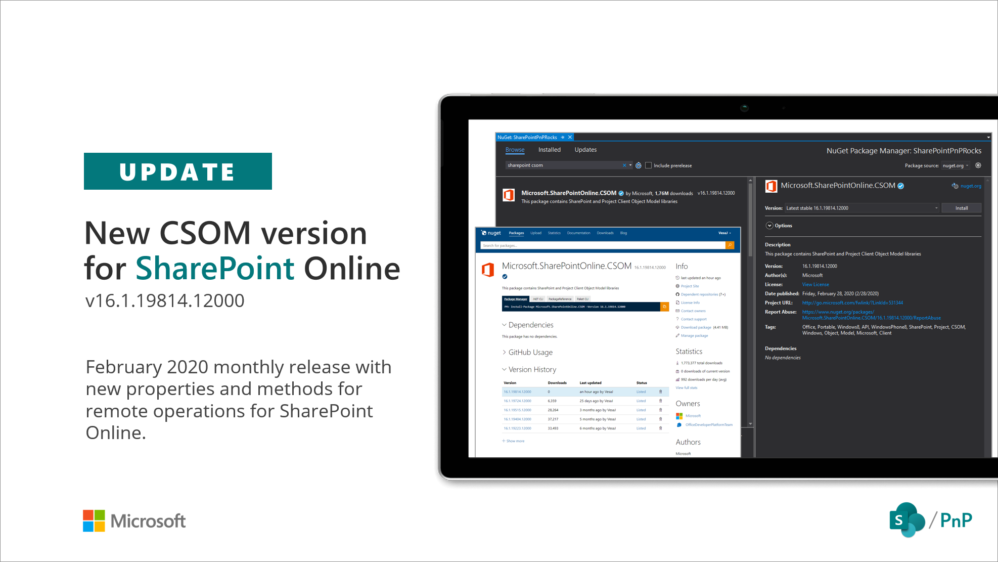 New SharePoint CSOM version released for SharePoint Online – February 2020