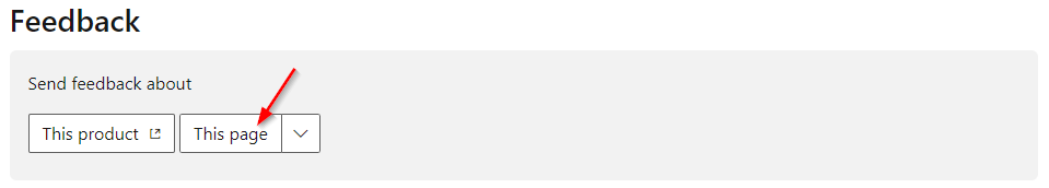 Leaving documentation feedback