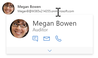 mgt-person component with hover action and mgt-person-card flyout.