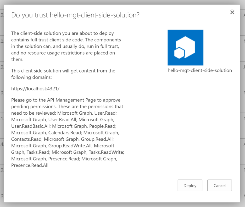 Pop up display in SharePoint for permission review