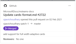 Image Screenshot github adaptive cards